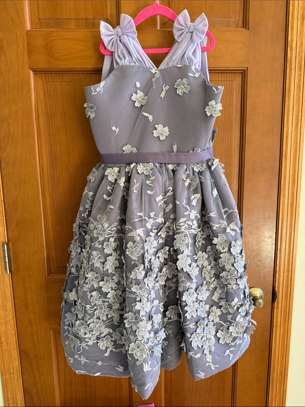 Chasing Fireflies Lavender Floral Appliqué Party Dress